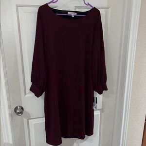 Sandra Darren Women's Long Sleeve Plum Dress